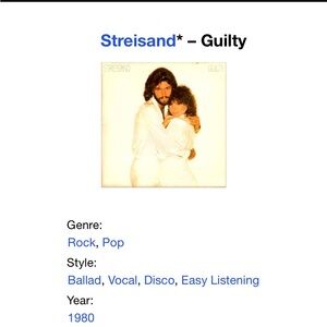 Streisand Guilty Album Vinyl
